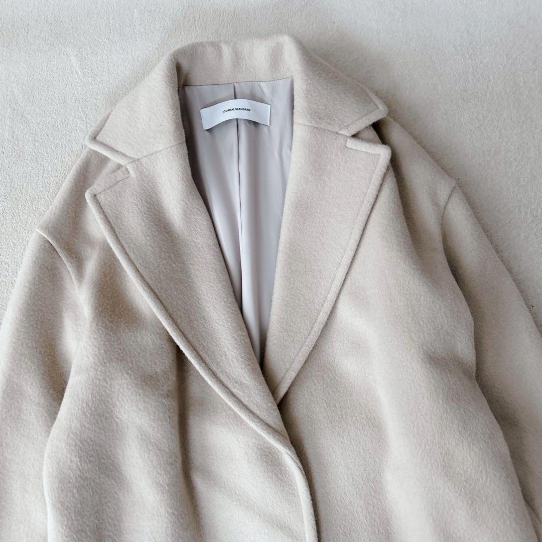 近年✨ ジャーナルスタンダード ウールアンゴラロングコート ベージュ 36 近年✨ ジャーナルスタンダード ウールアンゴラロングコート ベージュ 36