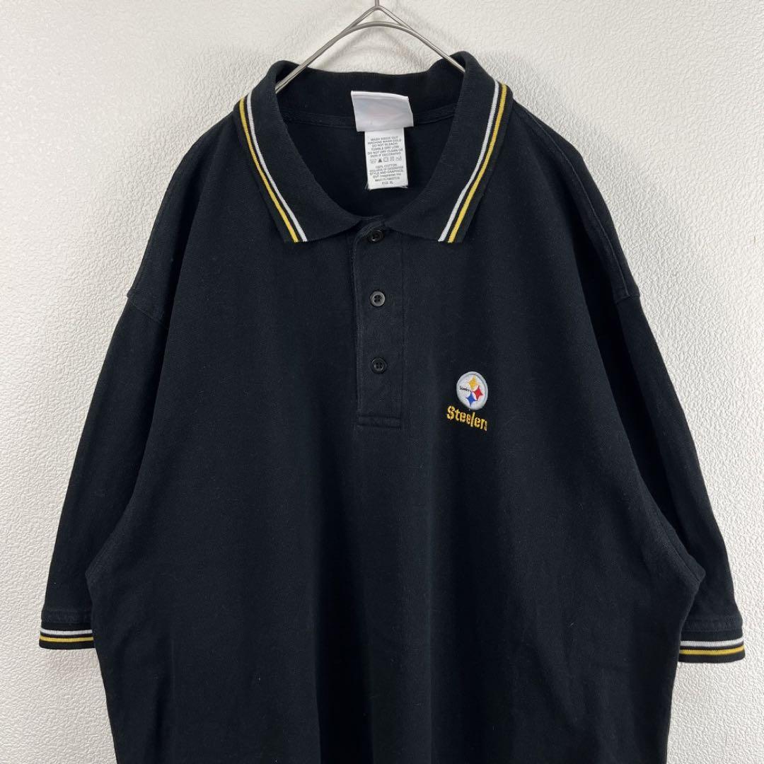 00s y2k USA古着 NFL ポロシャツ 黒