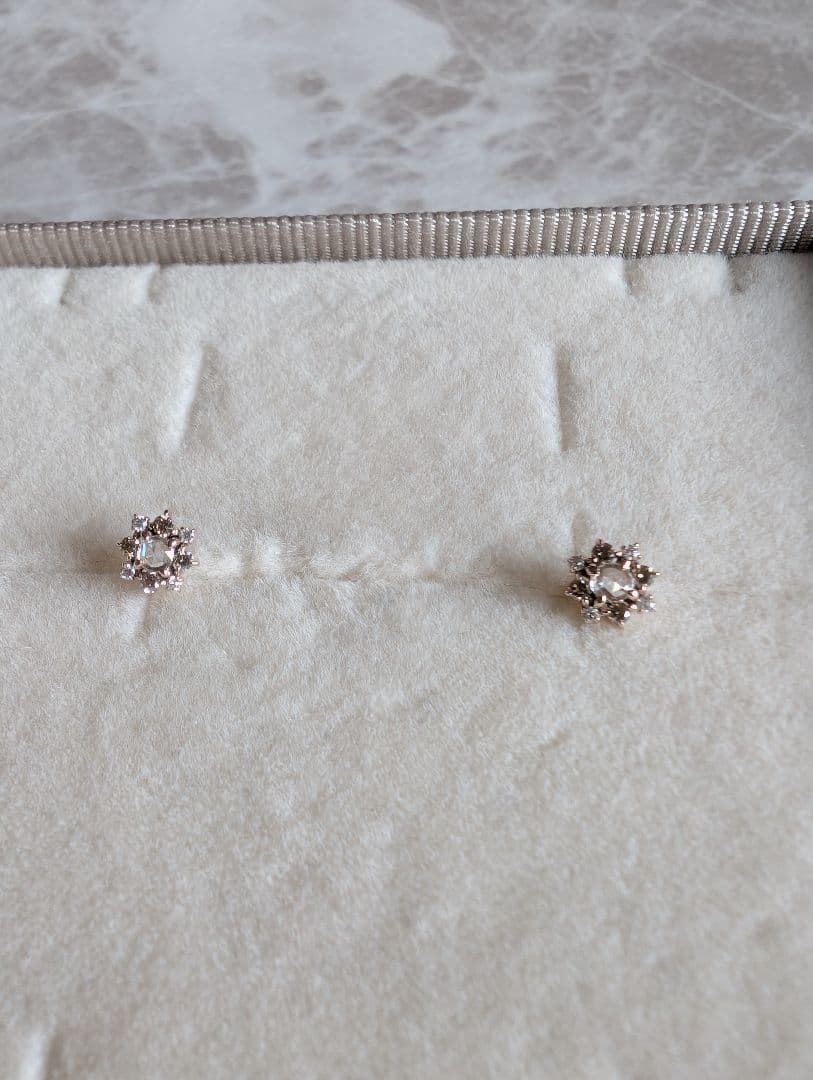 ete ミストピンクゴールド　ダイヤ　ピアス