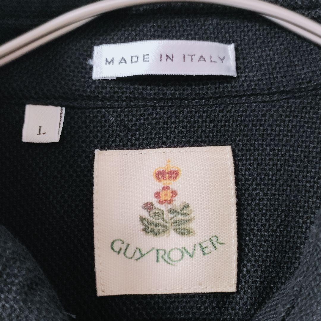 ギローバー カッタウェイメランジポロシャツ イタリア製 黒 L