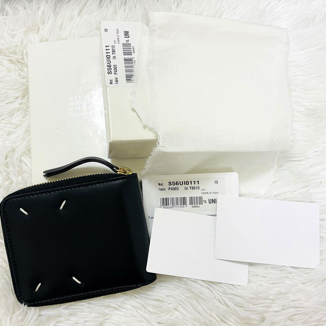 極美✨付属付き✨マルジェラ 二つ折り 財布 レザー 4ステッチ