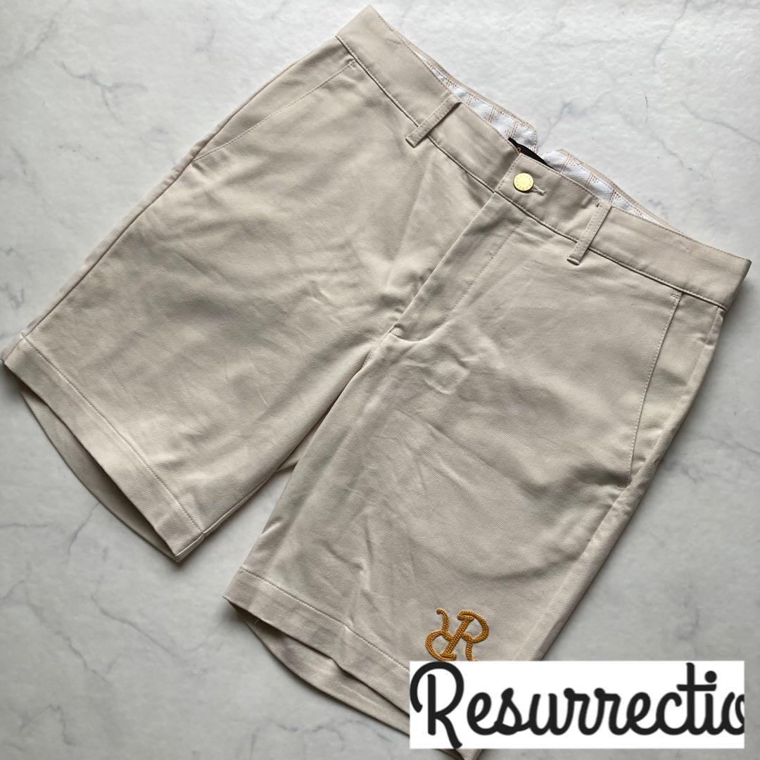 【美品】 メンズL レザレクション ハーフパンツ薄茶