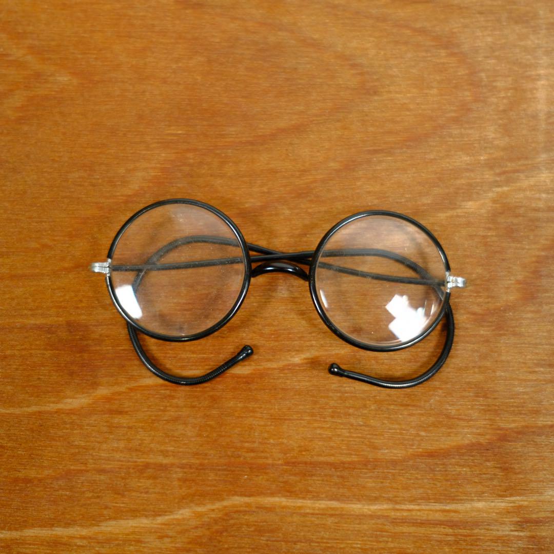 1950s ビンテージ　黒縁丸眼鏡　昭和レトロ　アンティーク　ディスプレイ