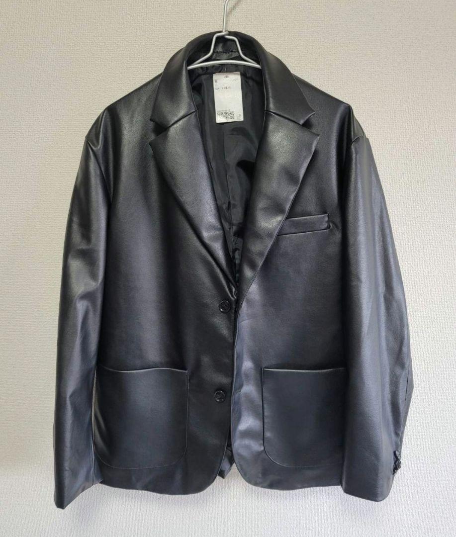 ●新品 h&m メンズフェイクレザージャケット ジャケット L