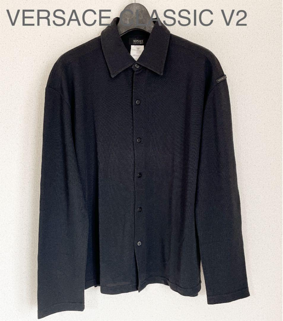 ブラック系,L【お買得!】VERSACE ヴェルサーチ 長袖シャツ ロゴタグ ...