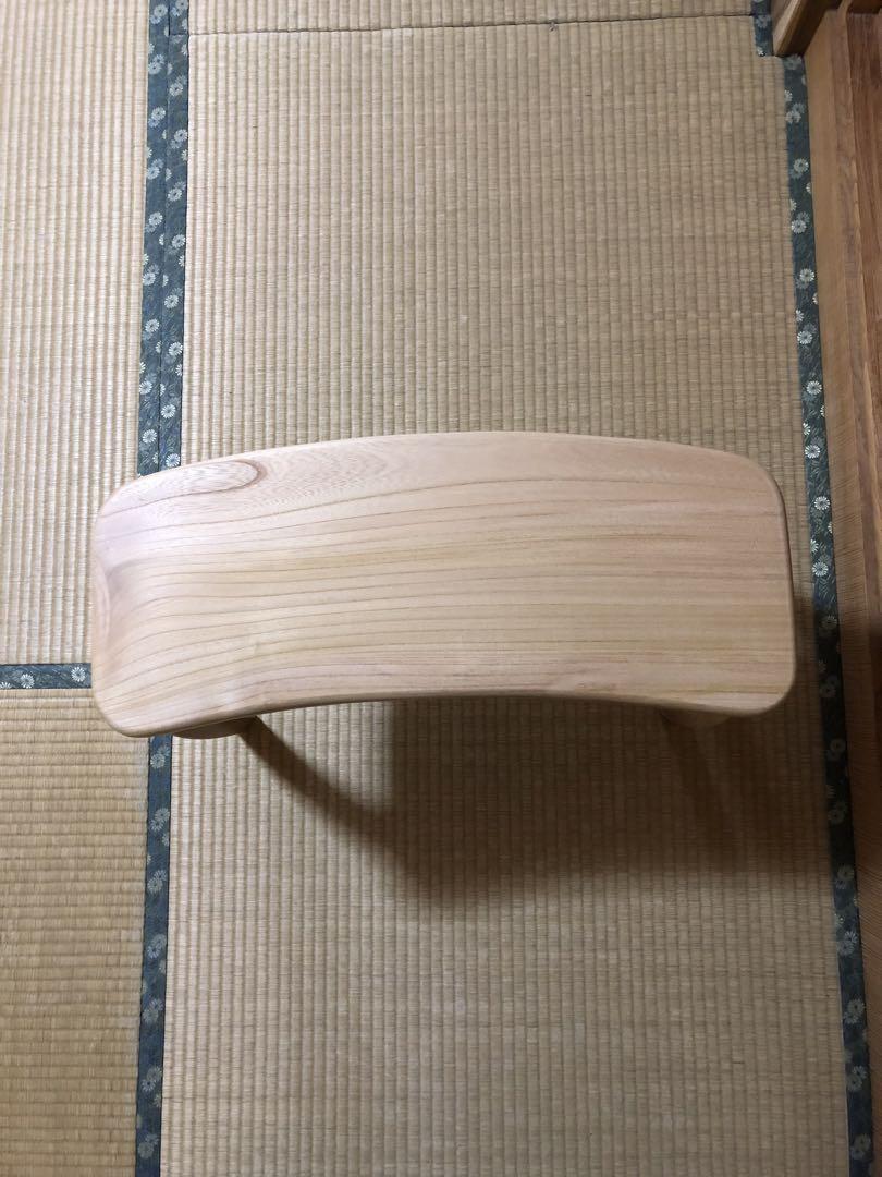 1250 建具屋58年のおじいさんの手作り木製サイドテーブル、イス