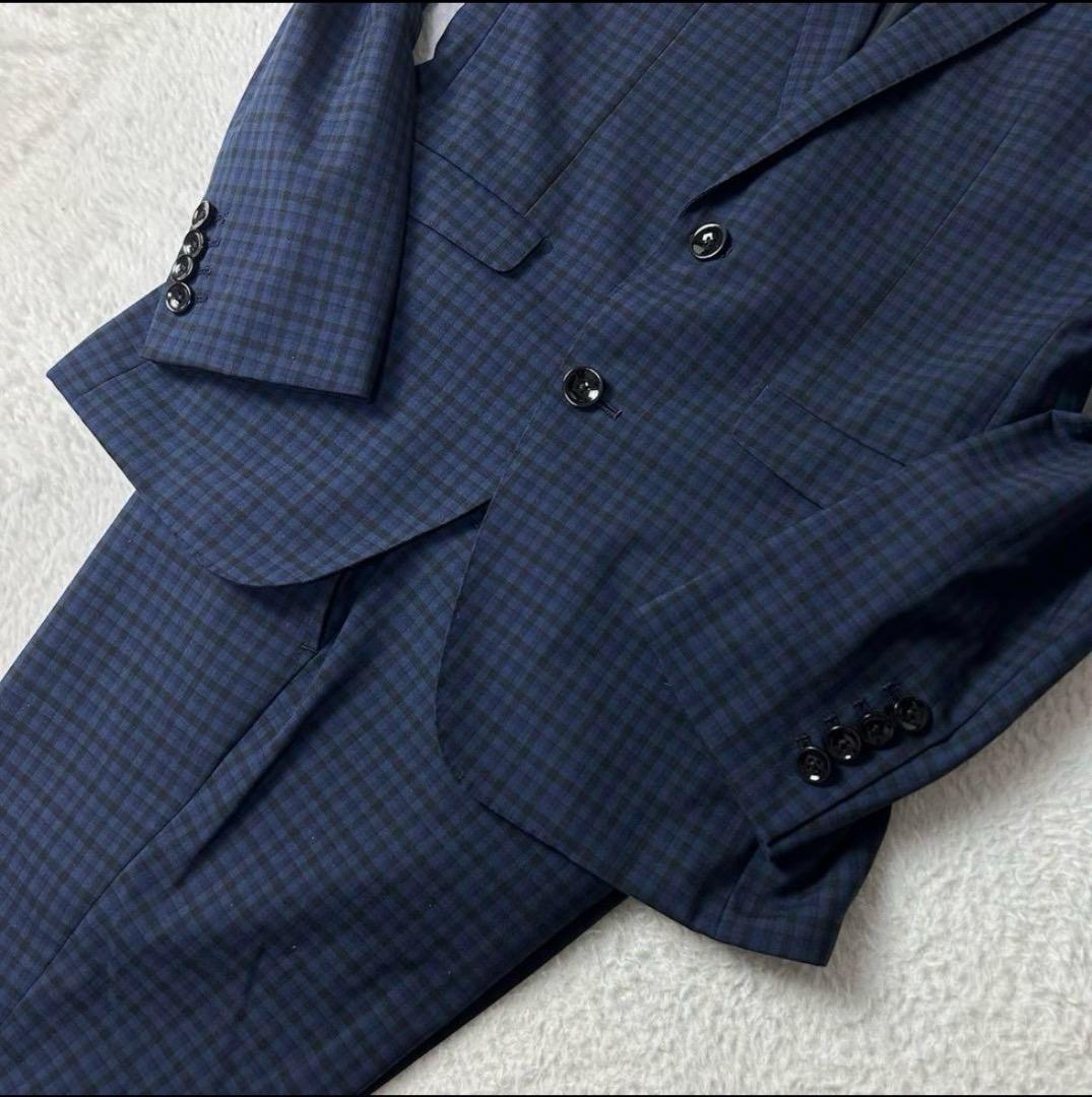 極美品✨ スーツセレクト スーツ スリーピース ギンガムチェック