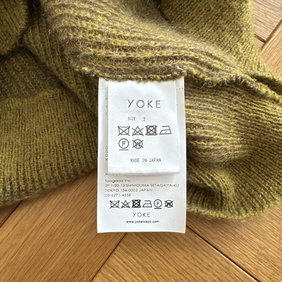 YOKE MOHAIR BORDER CREWNECK SWEATER サイズ2