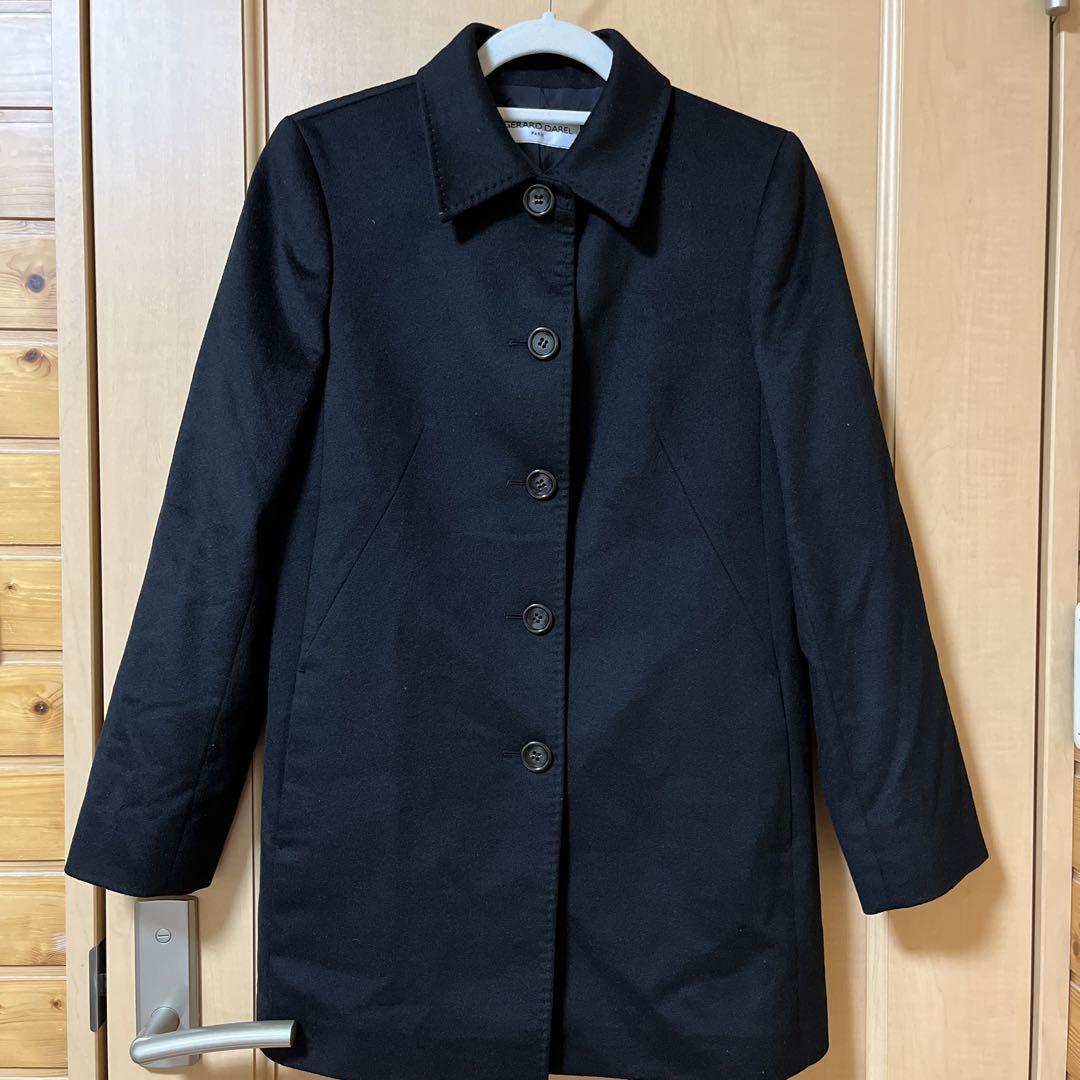 新品タグなしGERARD DAREL 100%カシミア　コート　ブラック