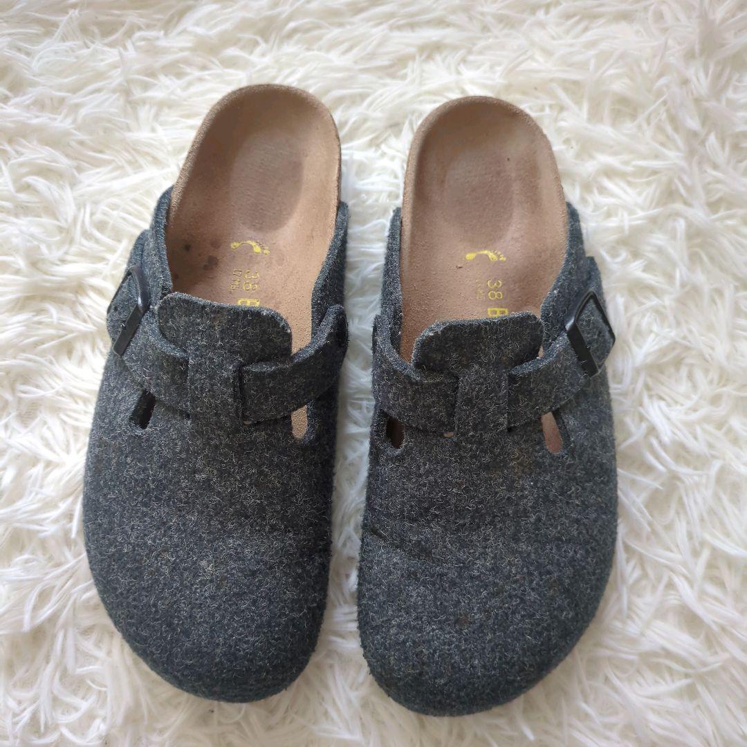 BIRKENSTOCK ボストン チャコールグレー 38 24.5　サンダル