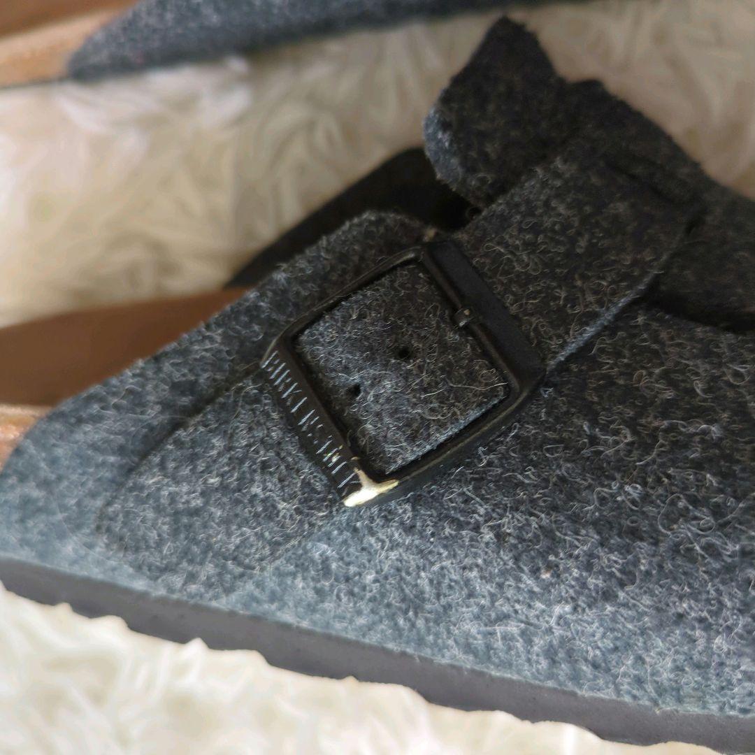 BIRKENSTOCK ボストン チャコールグレー 38 24.5　サンダル
