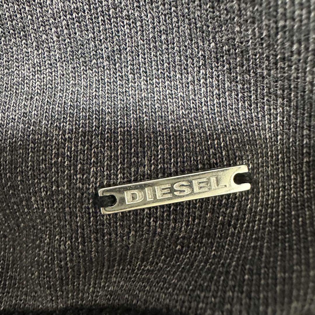 DIESEL ディーゼル 本革 切替 スウェット ワンピース 黒