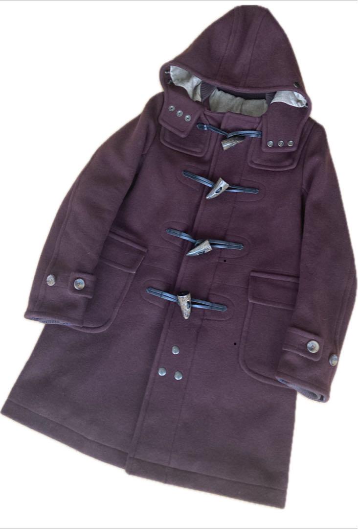 カシミヤ混 サイ ベーシックス Scyeダッフルコート バーガンディ