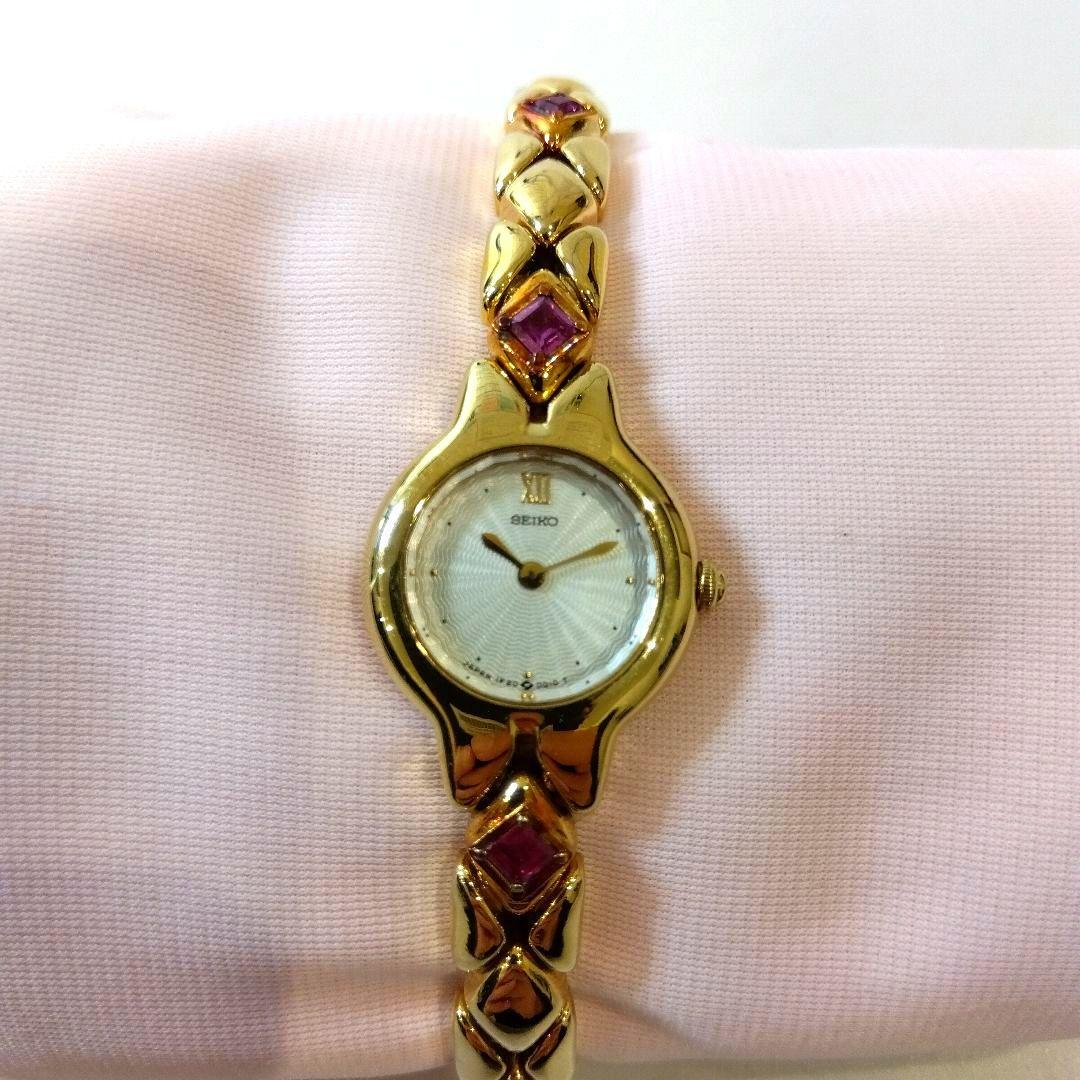 SEIKO レディース腕時計 ブレスレット ルビー
