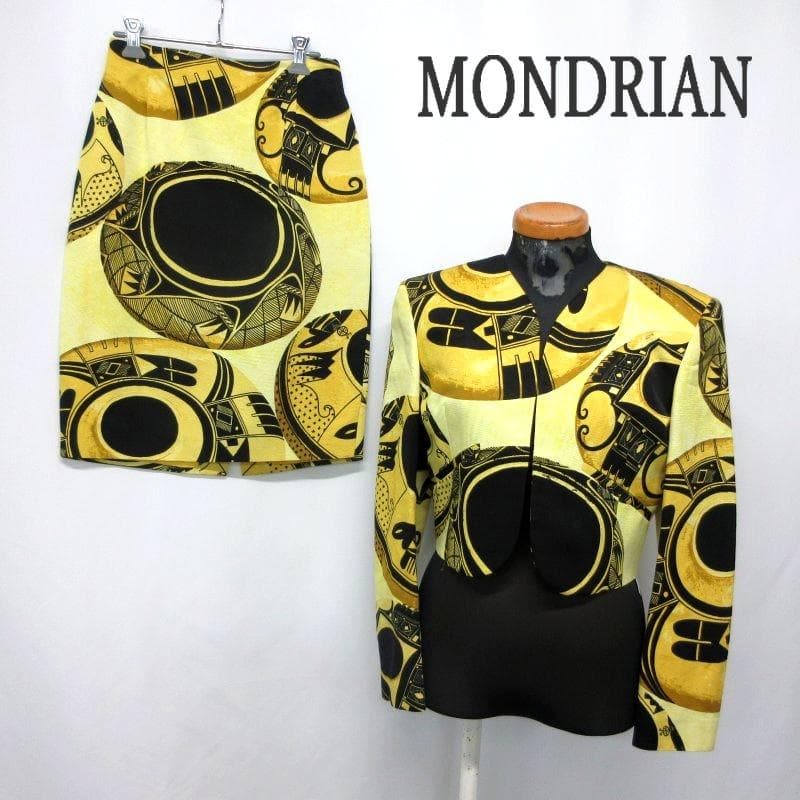 MY1127美品■MONDRIAN■モンドリアン バブリースーツ イタリア製