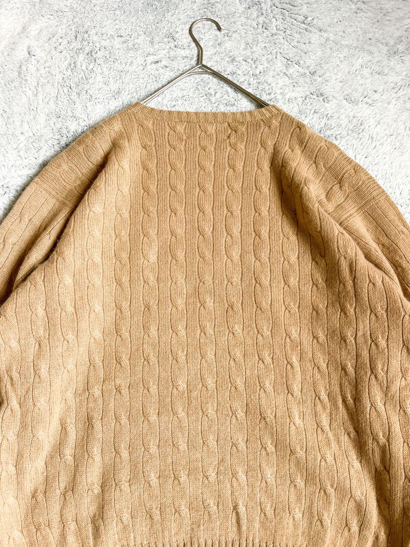 【POLO】ラルフローレン カシミヤ100% ケーブルニット 大きいサイズ L