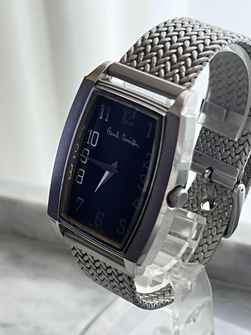 信頼への信頼 ポールスミス Smith Paul 新品電池】希少 QZ ブルー ネイビー 時計