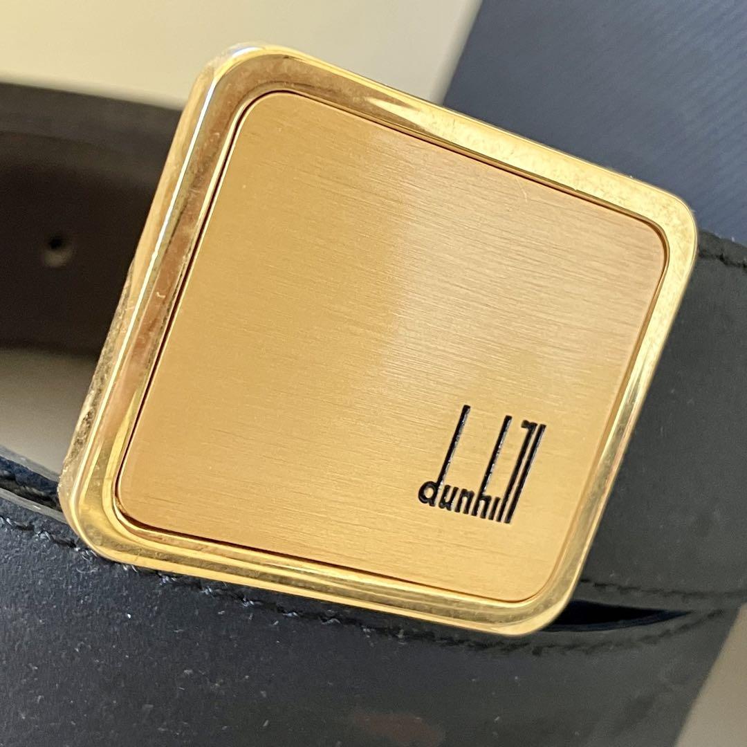 dunhill ダンヒル ベルト ゴールドバックル レザー ✨未使用 訳あり