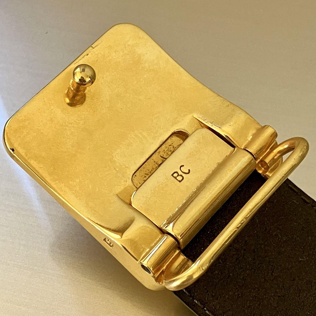 dunhill ダンヒル ベルト ゴールドバックル レザー ✨未使用 訳あり