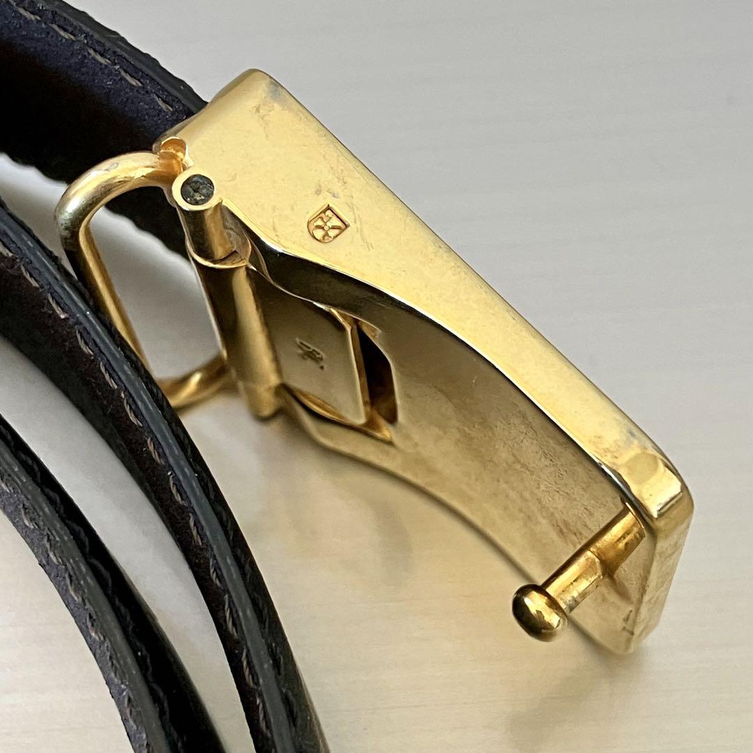 dunhill ダンヒル ベルト ゴールドバックル レザー ✨未使用 訳あり