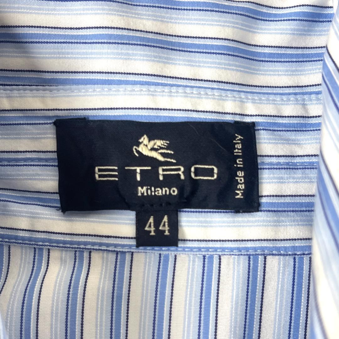 大人気の ETRO 豪華フリル 長袖ブラウス シャツ 44 ストライプ柄 エトロ トップス