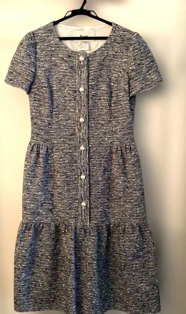 Rene ツイード半袖ワンピースS Rene