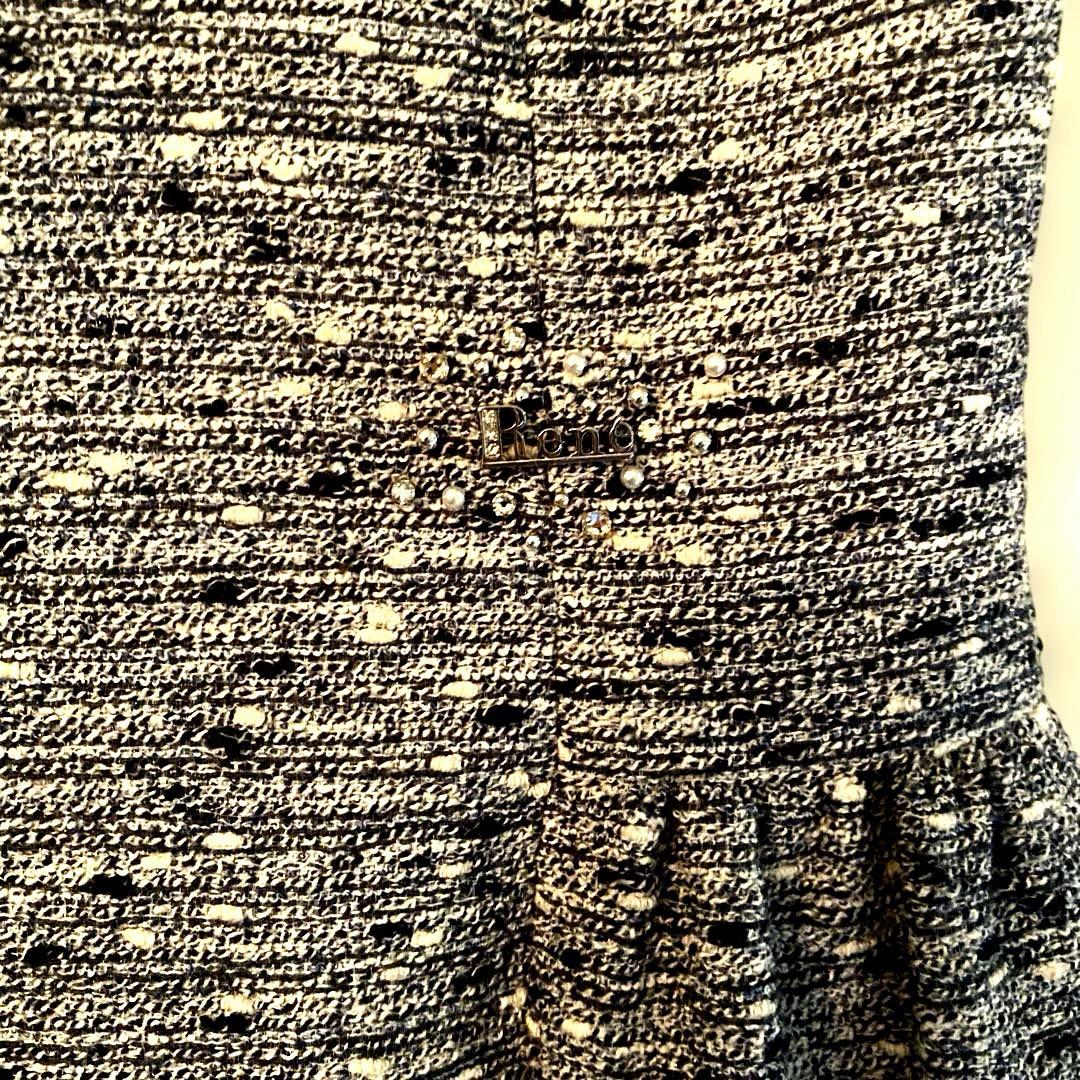 ツイード半袖ワンピースS