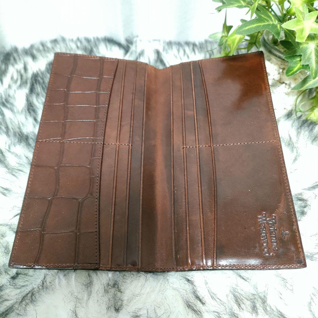 希少 Vivienne Westwood 長財布 レザー オーブ ブラウン革財布