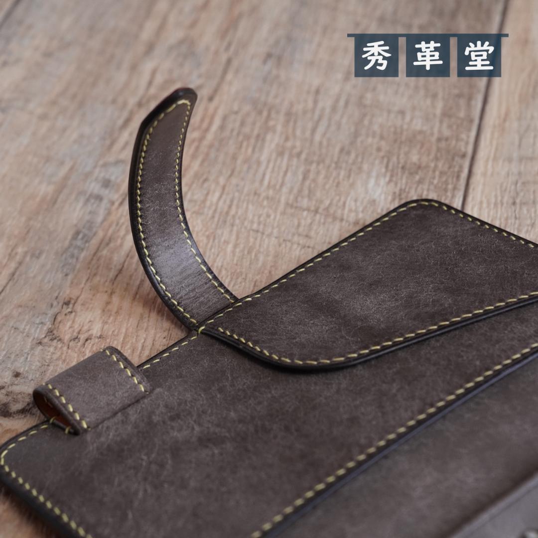 ミニ6・システム手帳　ピンクレザー13㎜リング　ハンドメイド一点物　＃10