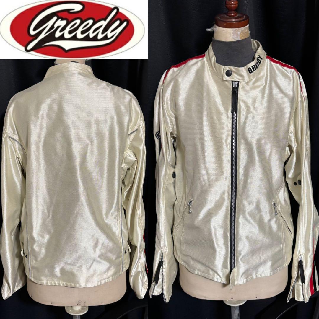 美品 Greedy 定価2万円程 メッシュ ジャケット L バイク ライダース