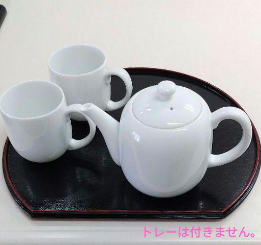 ティーポット&カップ2個セット シンプル 白一色