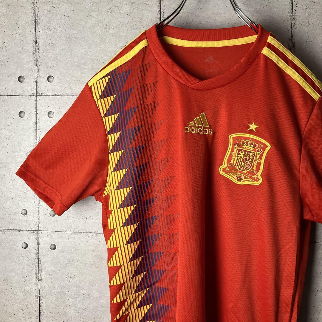 アディダス adidas 00s スペイン代表 サッカー ゲームシャツ 刺繍ロゴ