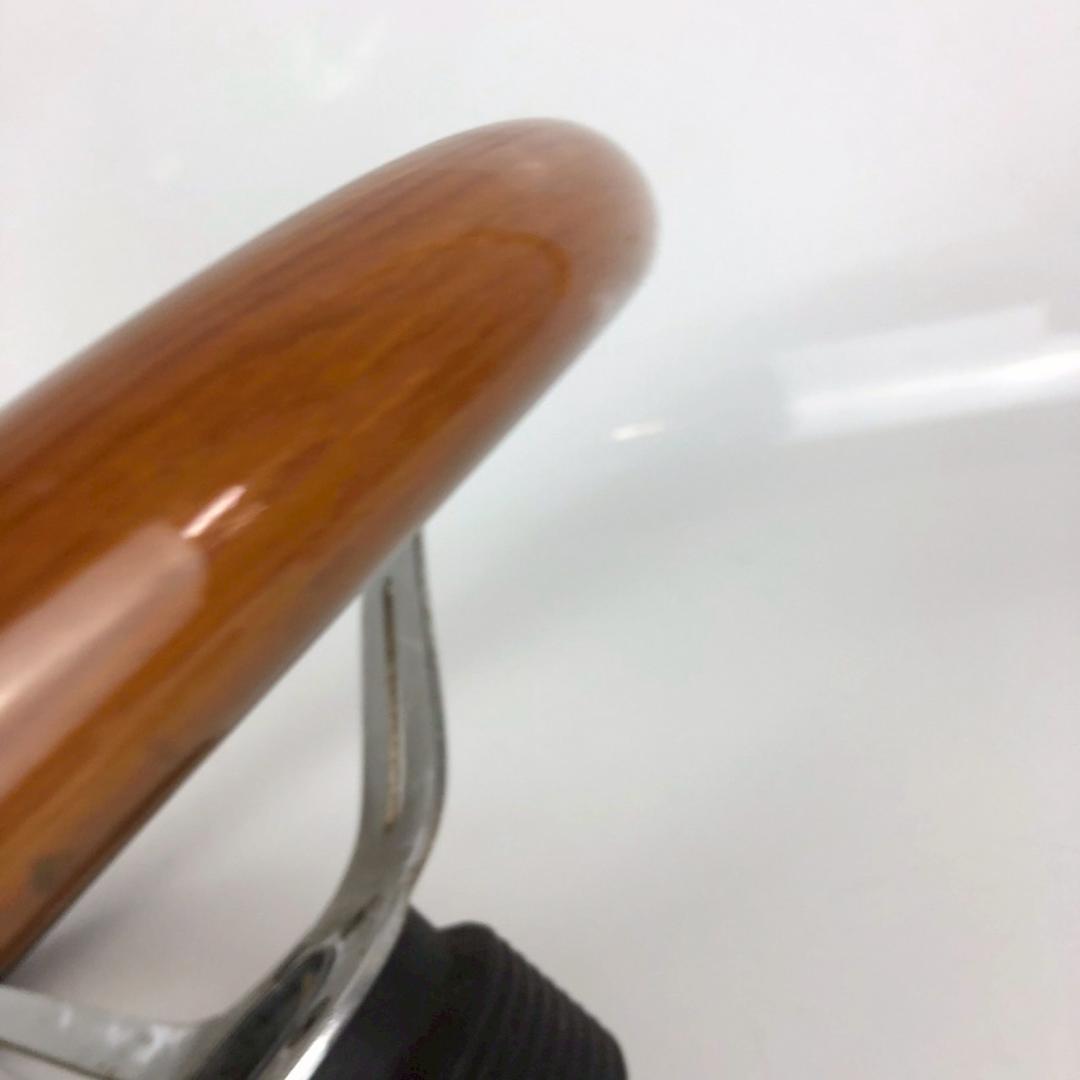 木目調 ステアリングホイール 3本スポーク Φ約34cm 汎用 社外ハンドル