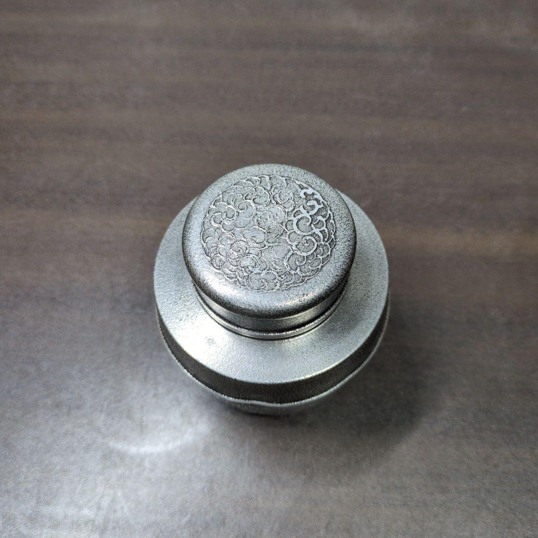 間村自造 錫製 四君子文 茶心壺 煎茶道具