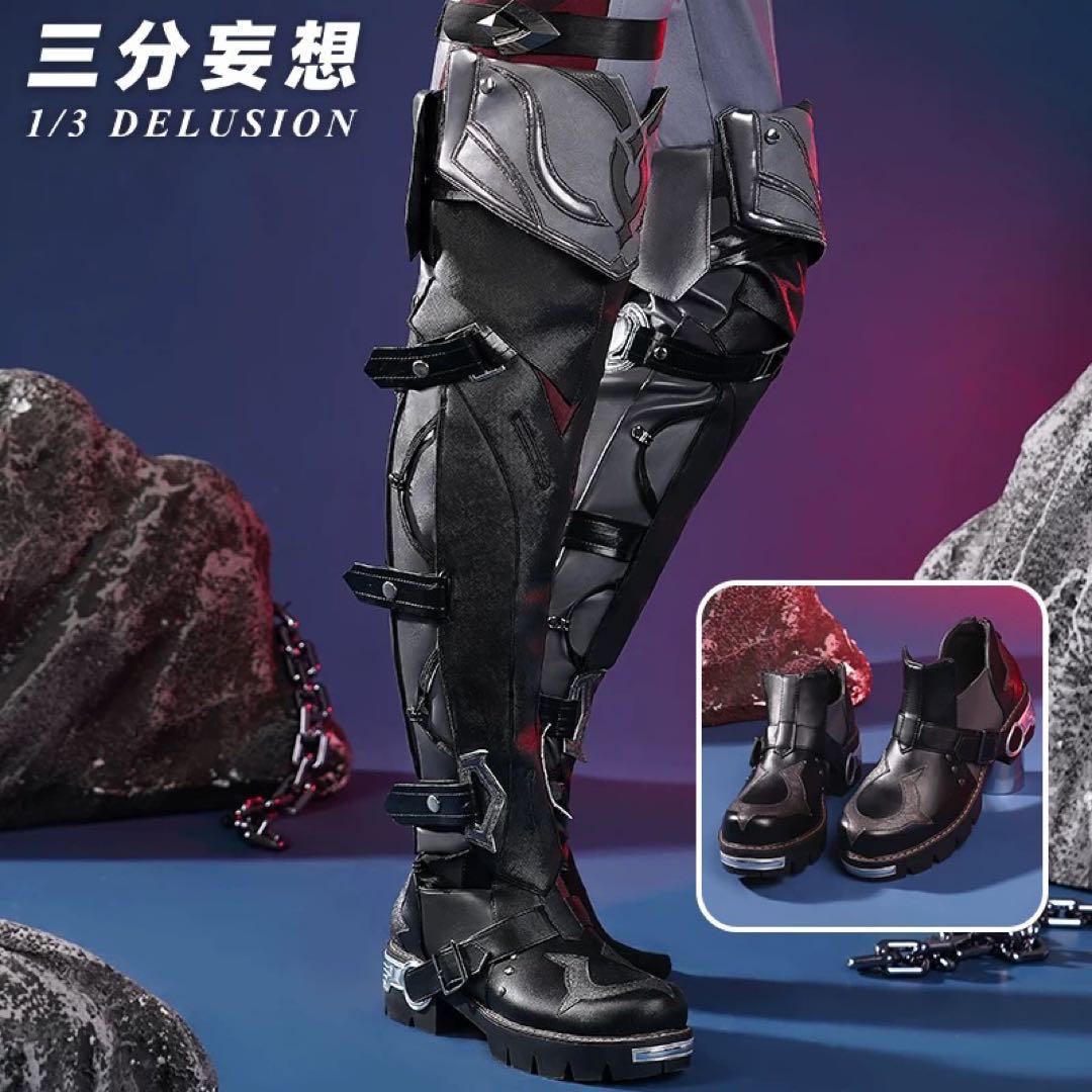 三分妄想 原神 リオセスリ コスプレ衣装 レッグカバー·ウィッグ