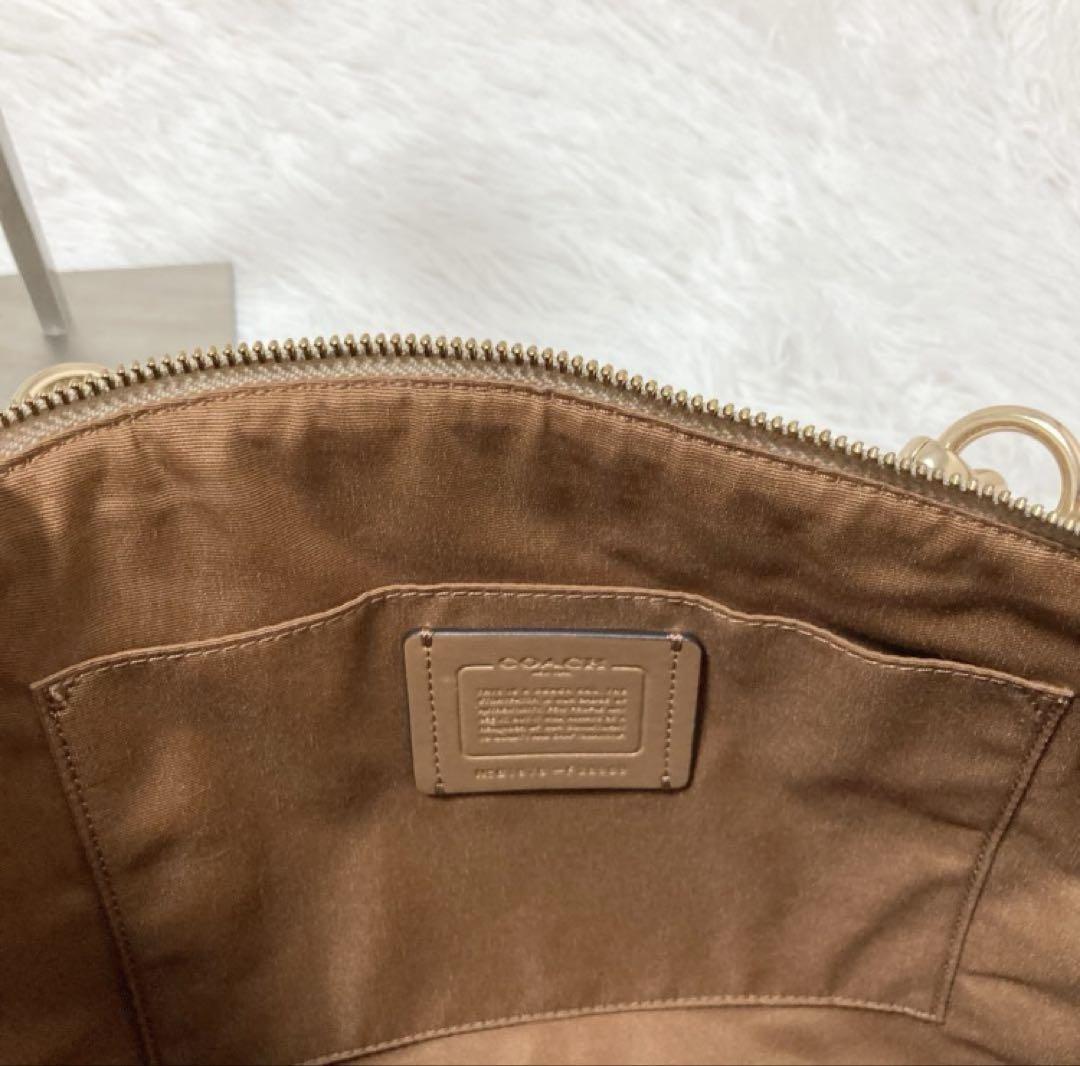 ✨美品✨COACH コーチ ハンドバッグ レザー ベージュ×ホワイト