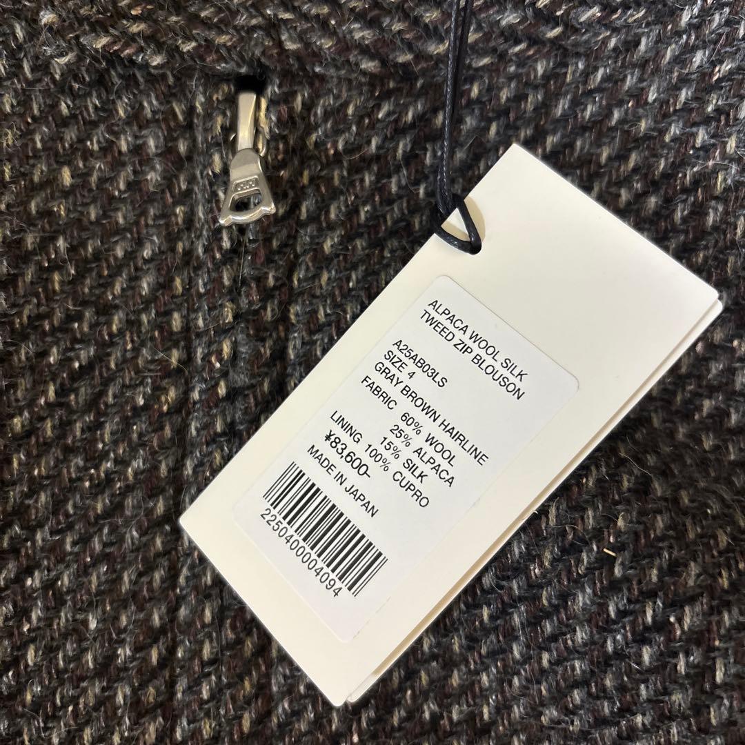 ALPACA WOOL SILK TWEED ZIP BLOUSON