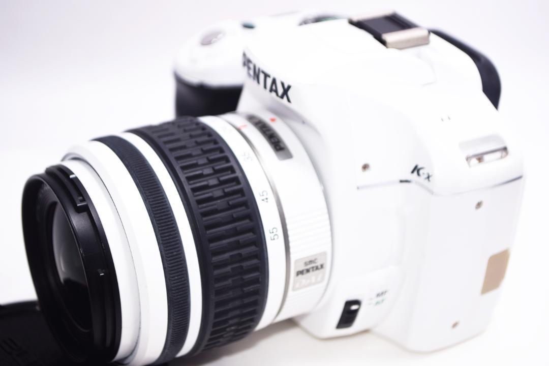 美品✨スマホ転送OK PENTAXペンタックス K-x 一眼レフカメラ ホワイト ダブルレンズ❤スマホ転送OK❤ ペンタックス K-x 一眼レフカメラ
