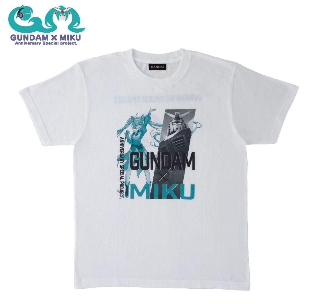 『ガンダム×初音ミク』記念コラボ Tシャツ ホワイト サイズ : XL