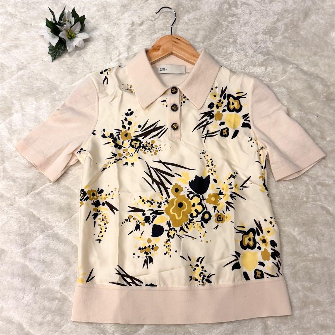 Tory Burch ブルーミニゼブラ柄ポロシャツ Lサイズ Tory Burch ブルーミニゼブラ柄ポロシャツ Lサイズ - メルカリ