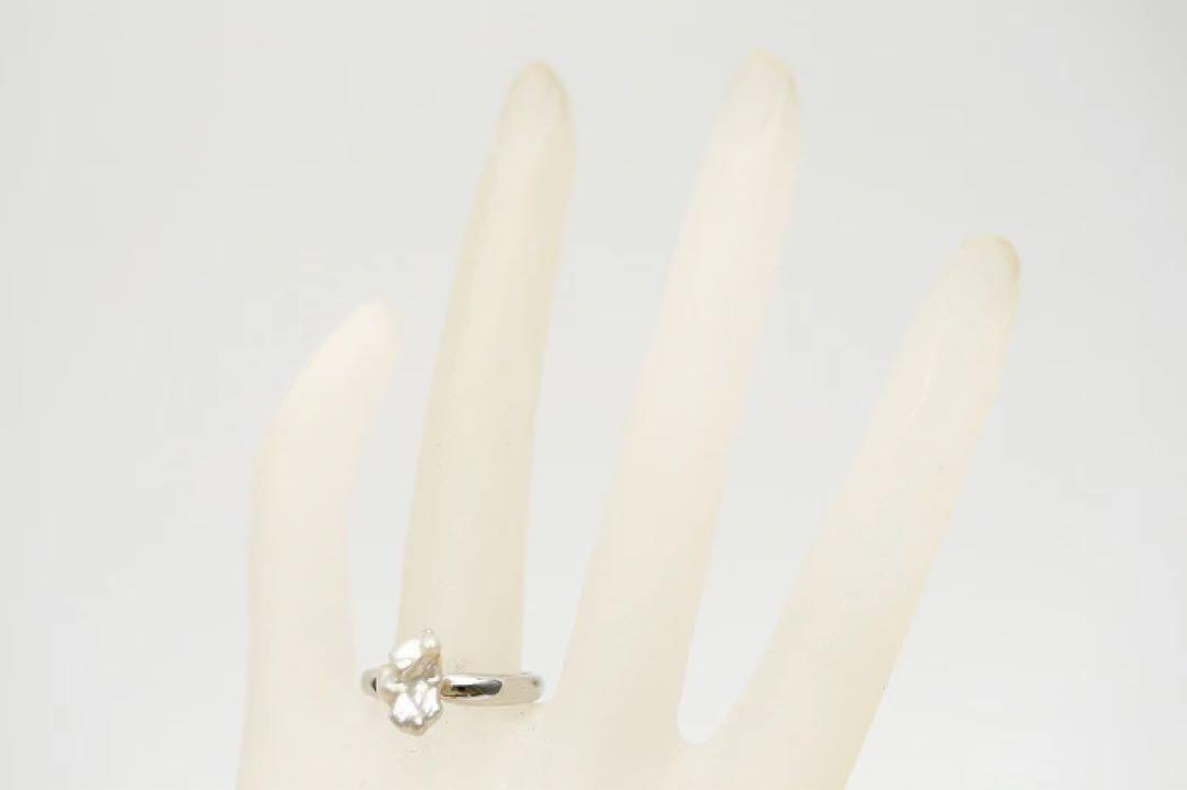 超特価セール開催！！ 南洋白蝶真珠パールリング【指輪】 ケシ 11×7mm ホワイトカラー アクセサリー