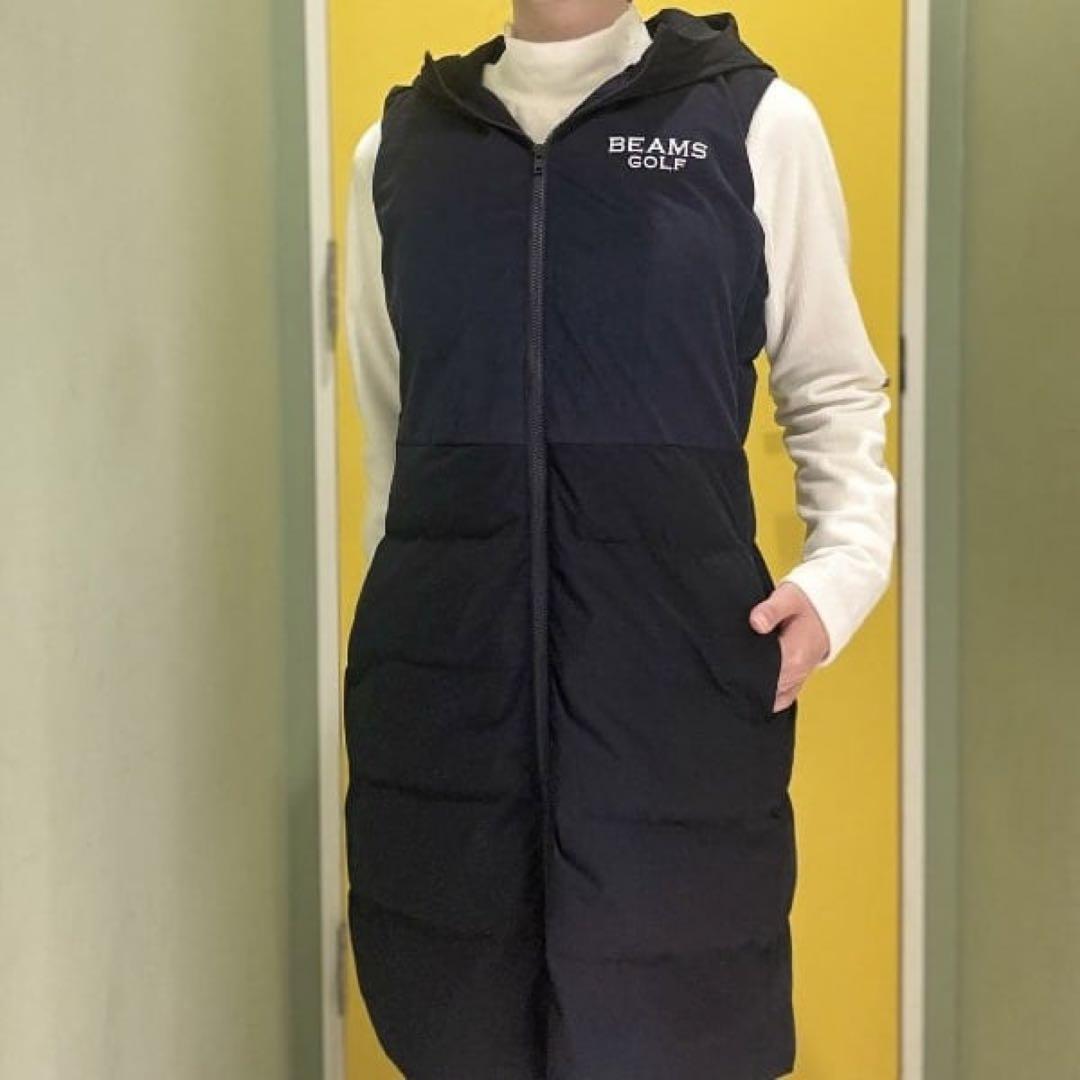 BEAMS GOLF PURPLE LABELスエードライク パデットワンピース
