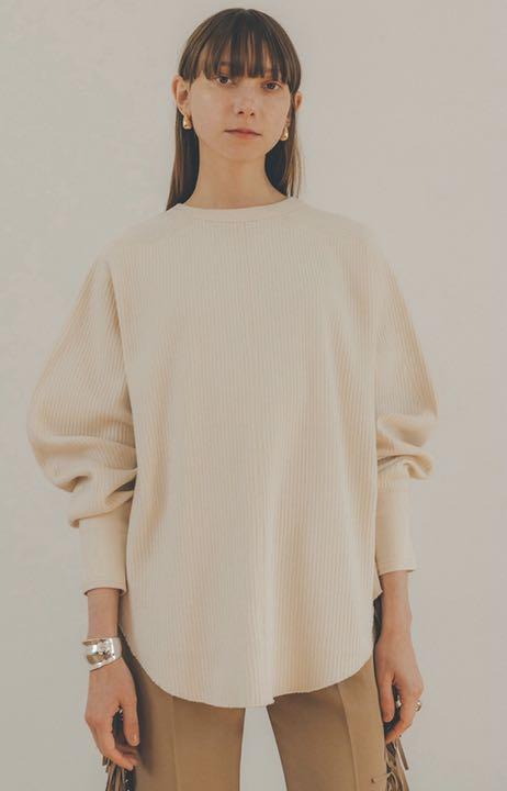 CLANE◇W FACE HEAVY RIB TOPS アイボリー 2