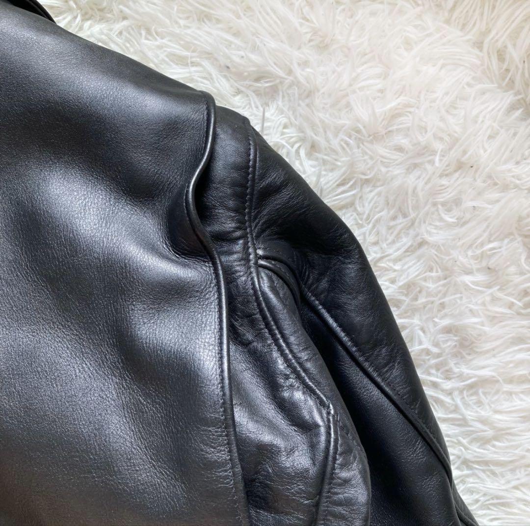 極美品✨schott 643 レザージャケット　シングルライダース　34 黒