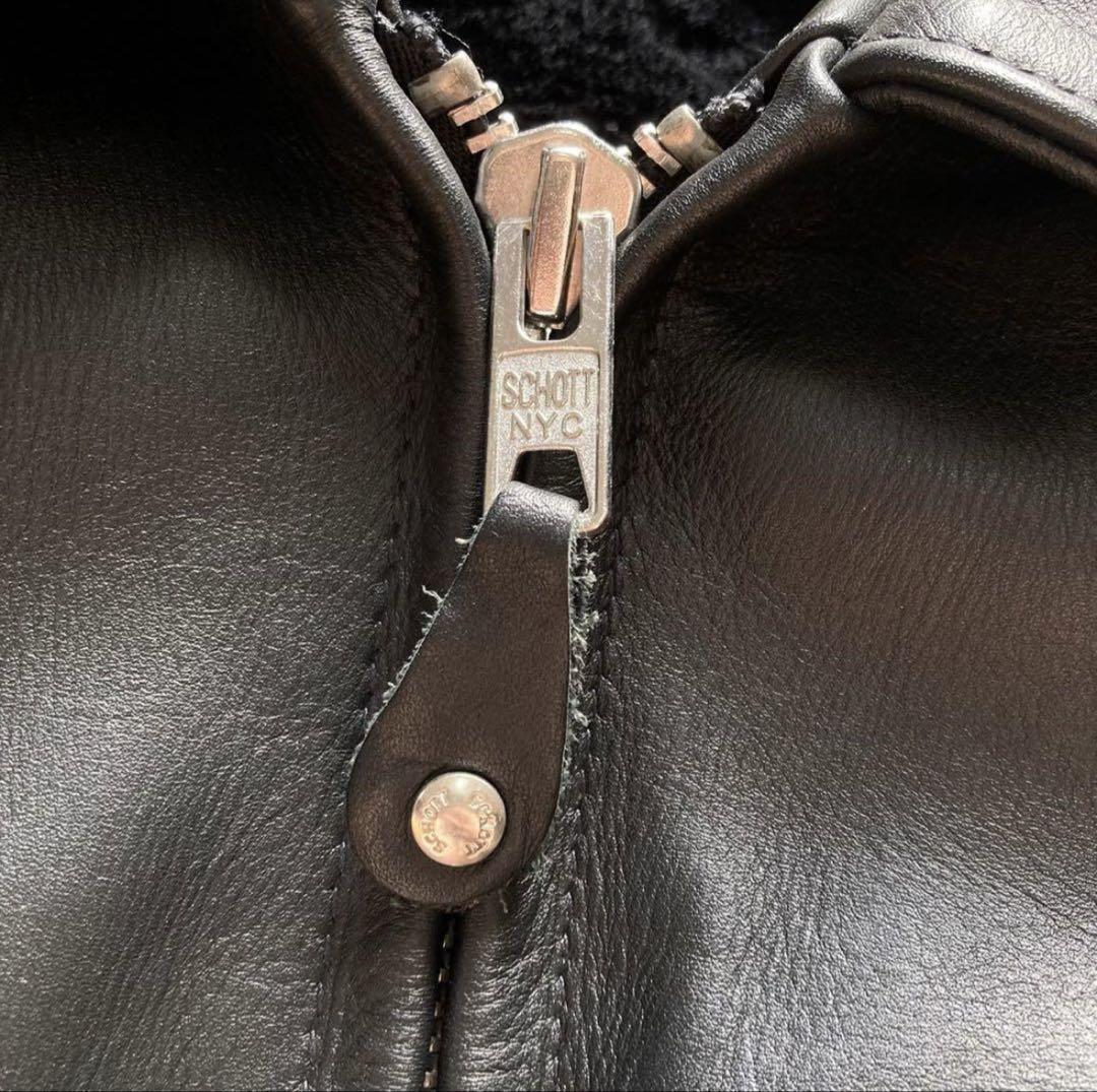 極美品✨schott 643 レザージャケット　シングルライダース　34 黒