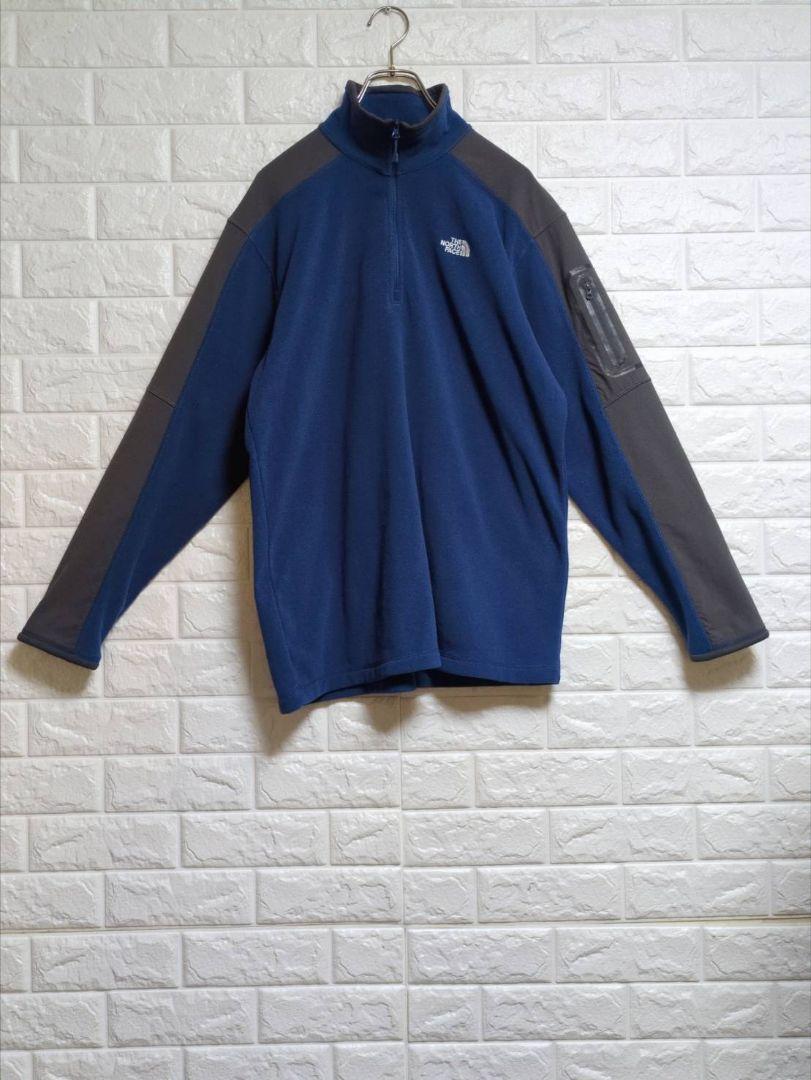 TheNORTHFACE　ハーフジップ　メンズＸＬ ロゴ刺繍　メンズライク