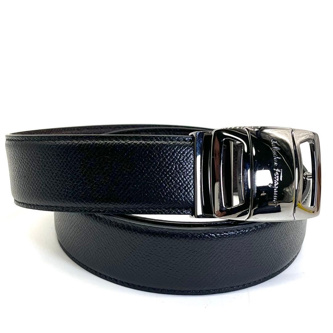 Ferragamo ヴァラ SV金具 レザー メンズ ベルトSalvatore Ferragamo