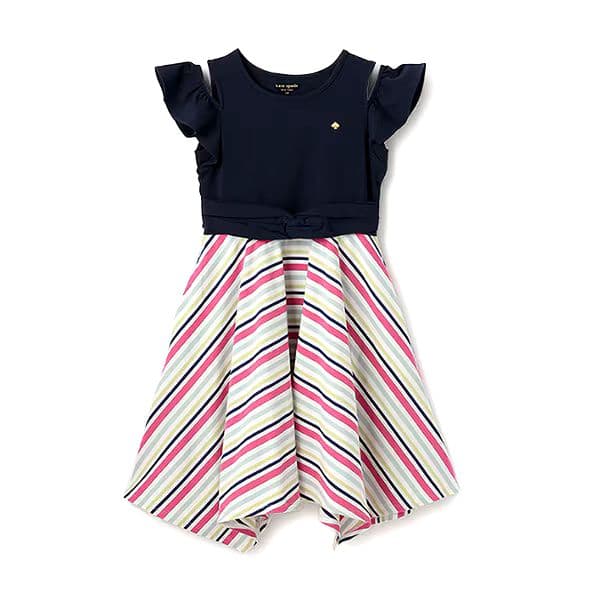 【新品】kate spade kids ストライプドッキング ワンピース 140