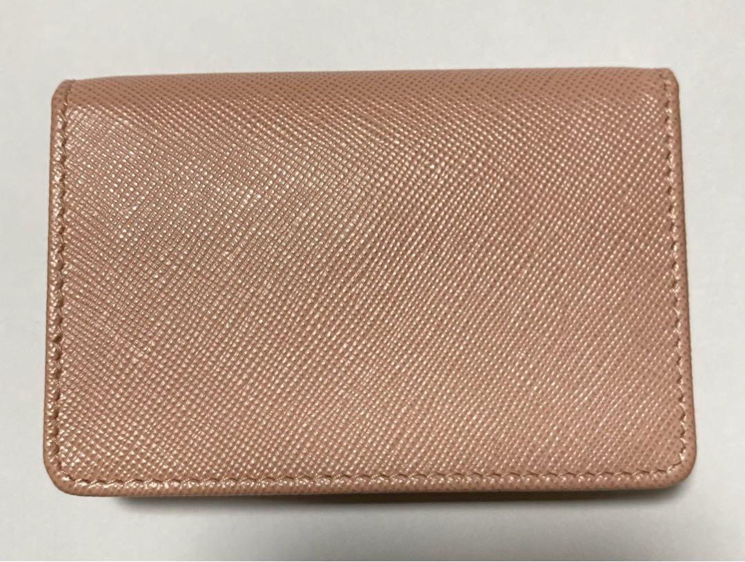 PRADA ピンク サフィアーノレザー 名刺入れ