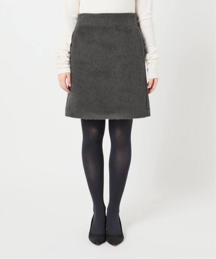 【spick&span】シャギーミニスカート　38 グレー
